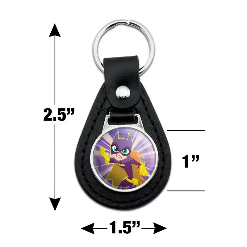 DC Super Hero Girls Batgirl Black Leather Keychain