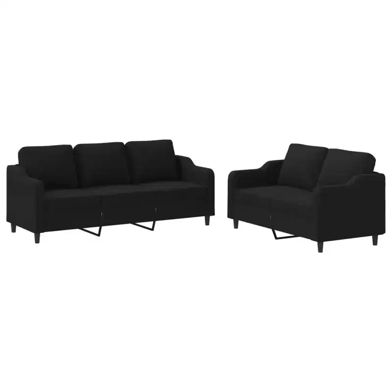 2-Piece Fabric Sofa Set with Cushions
