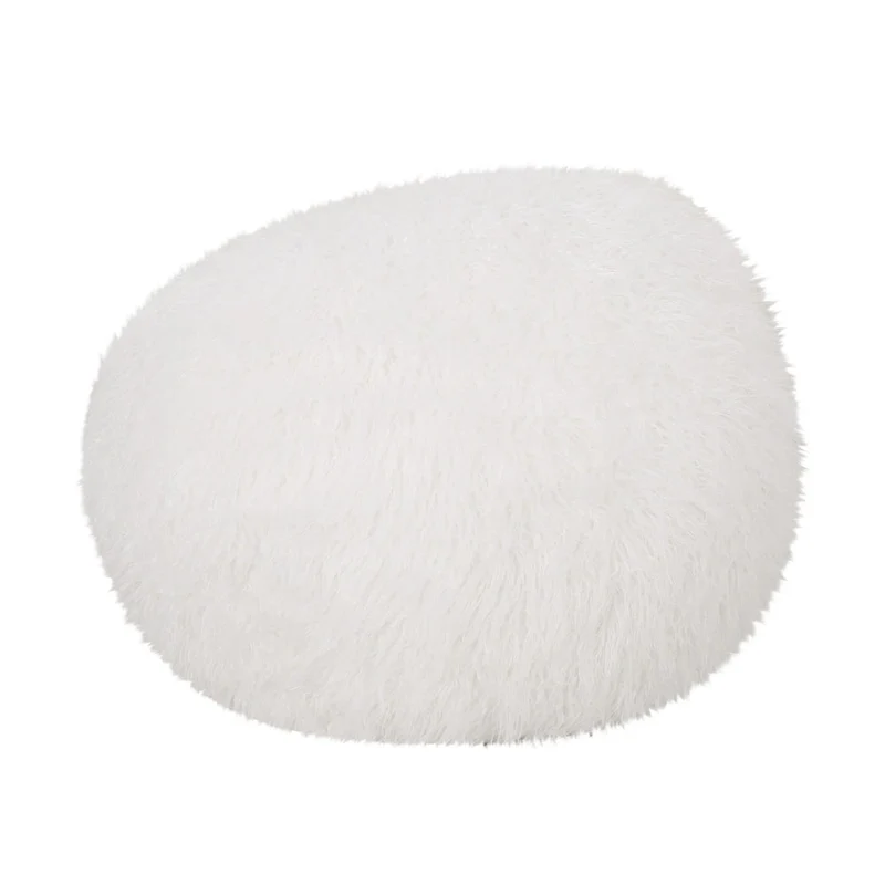 Mosier Modern Glam Faux Fur Bean Bag by Christopher Knight Home