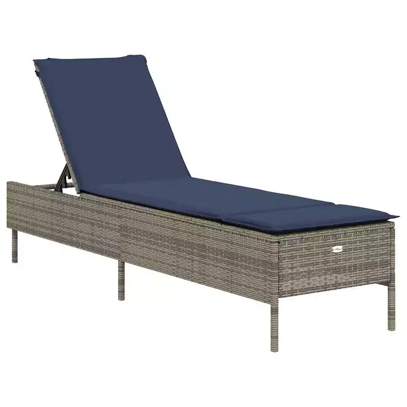 vidaXL Patio Sun Lounger Set PE rattan Extra Long Removable Covers