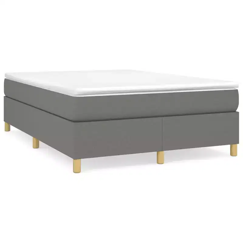 Bed Frame Dark Gray 100% polyester fabric, plywood, engineered wood