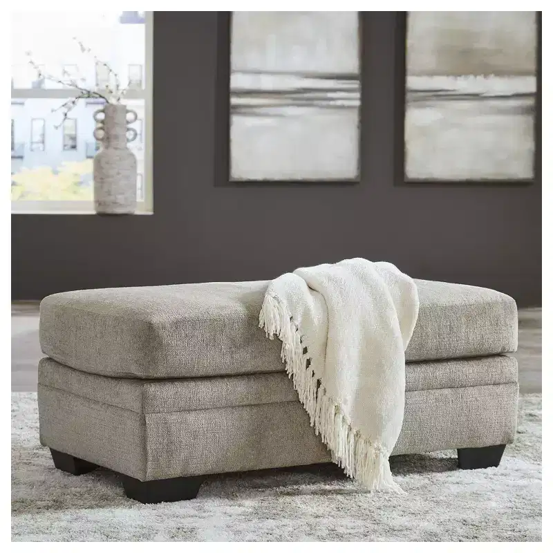 Upholstered Ottoman, Taupe