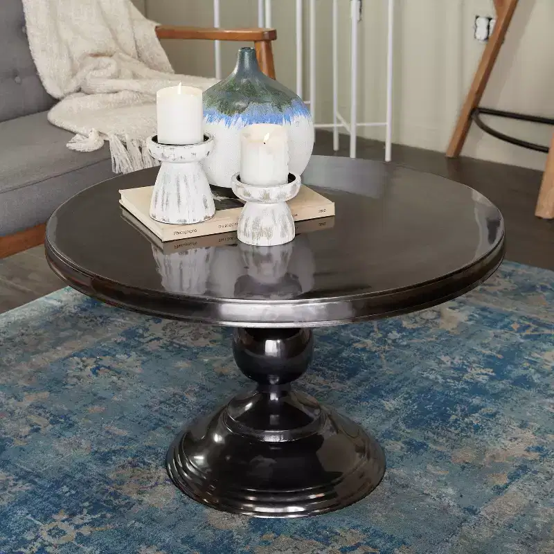 Modern Traditional Metal Coffee Table Black - Olivia & May