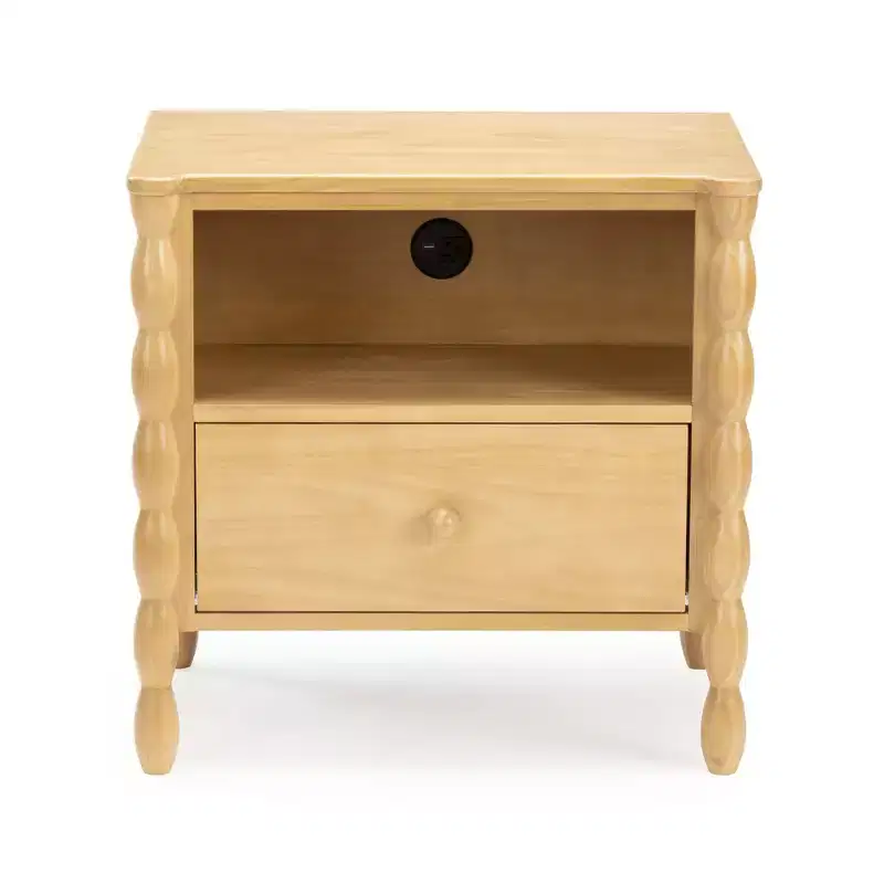 Jenny Lind Cubby Nightstand with 1 Drawer & Electrical Outlet