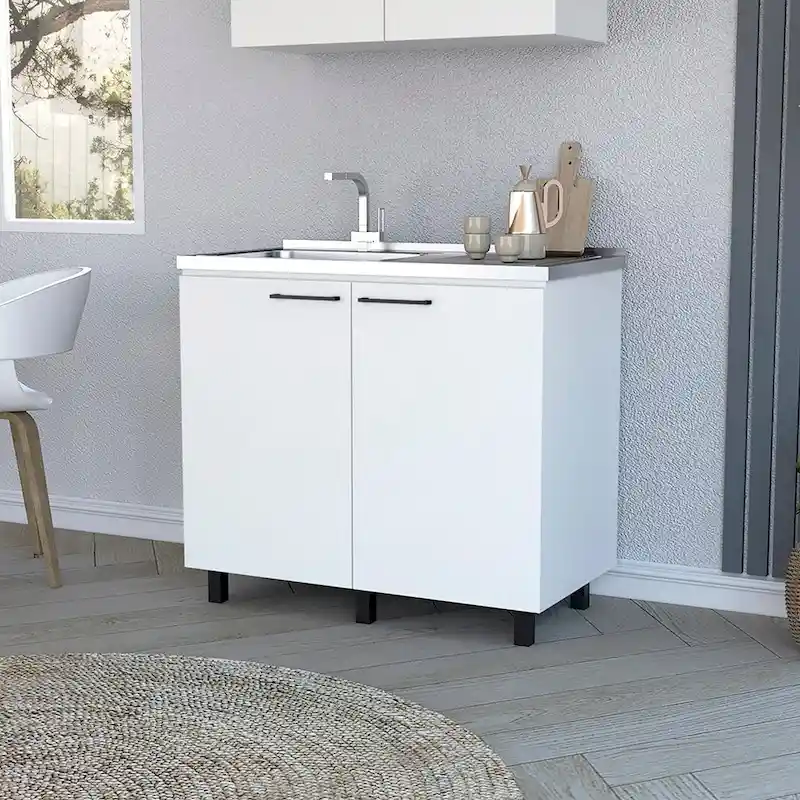Napoles-2 39 Wide Double Door Utility Sink Stainless steel - N/A