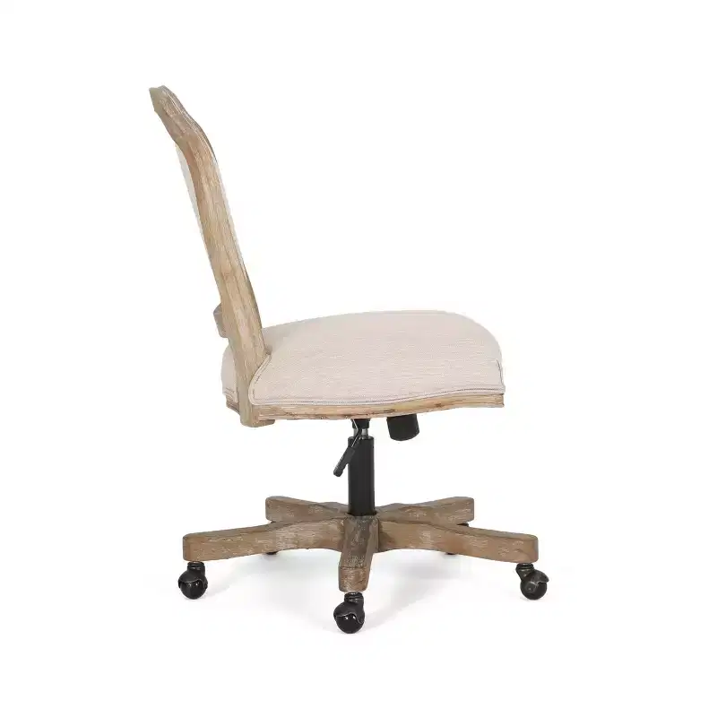 French Country Upholstered Swivel Office Chair