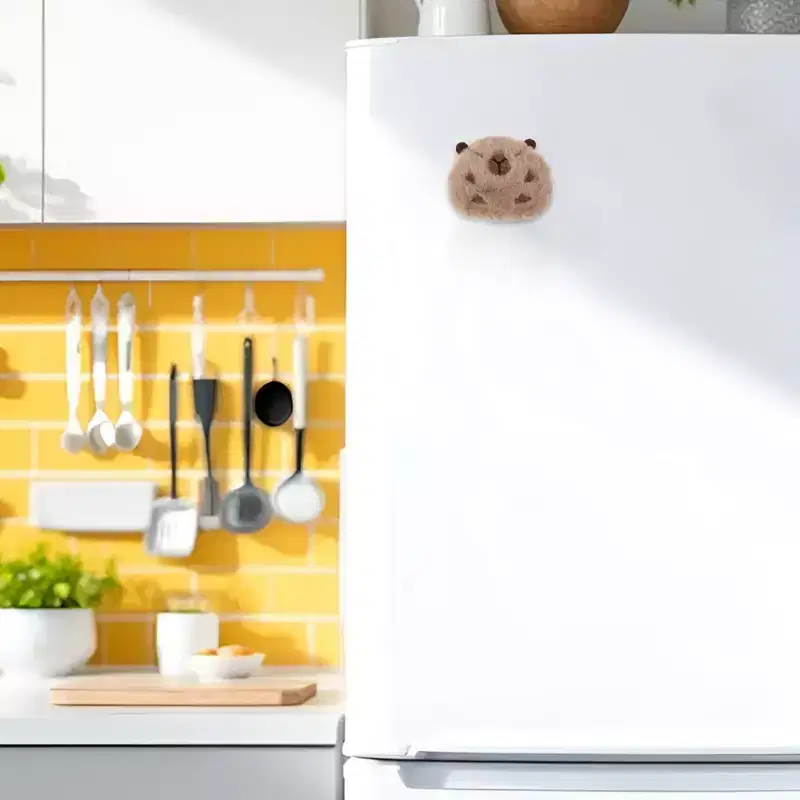 Unique Bargains Decorative Magnets Magnetic Fridge Irregular Shape Large Capybara Head Light Coffee Color 1Pc