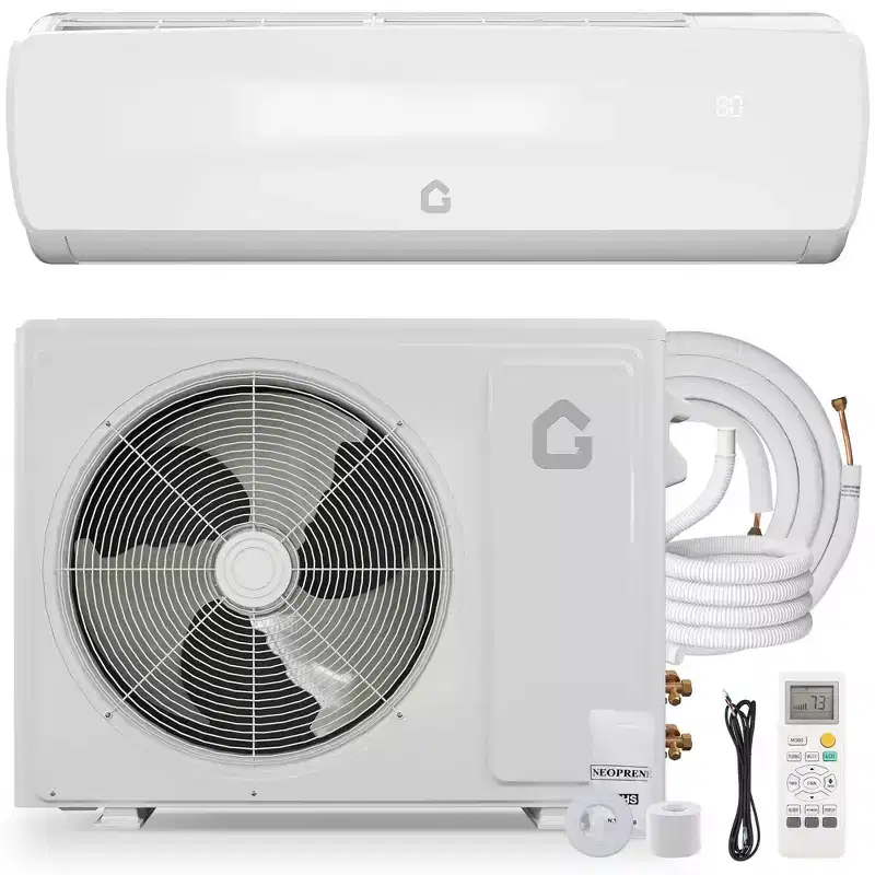 Acekool 9000 BTU 19 SEER2 Mini Split AC, Ultra-Quiet Inverter Heat Pump, 115V, White, 10ft Line Set