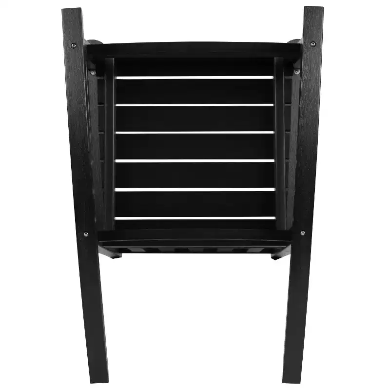 Emma and Oliver All-Weather Rocking Chair in Faux Wood - Patio and Backyard Furniture