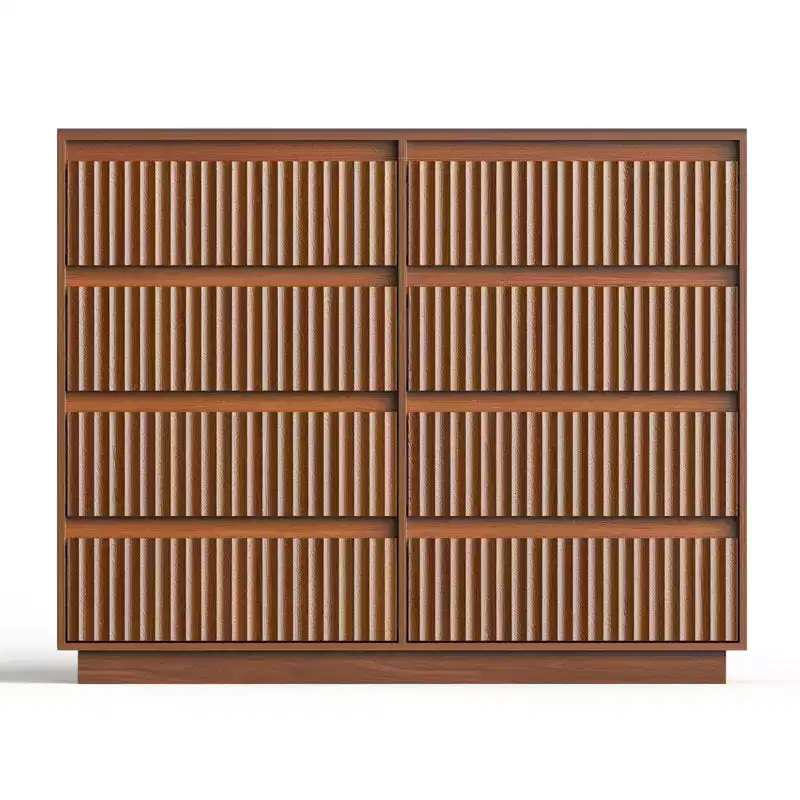 8-Drawer Dresser 52W Double Dresser With Waveform Fluted Panel