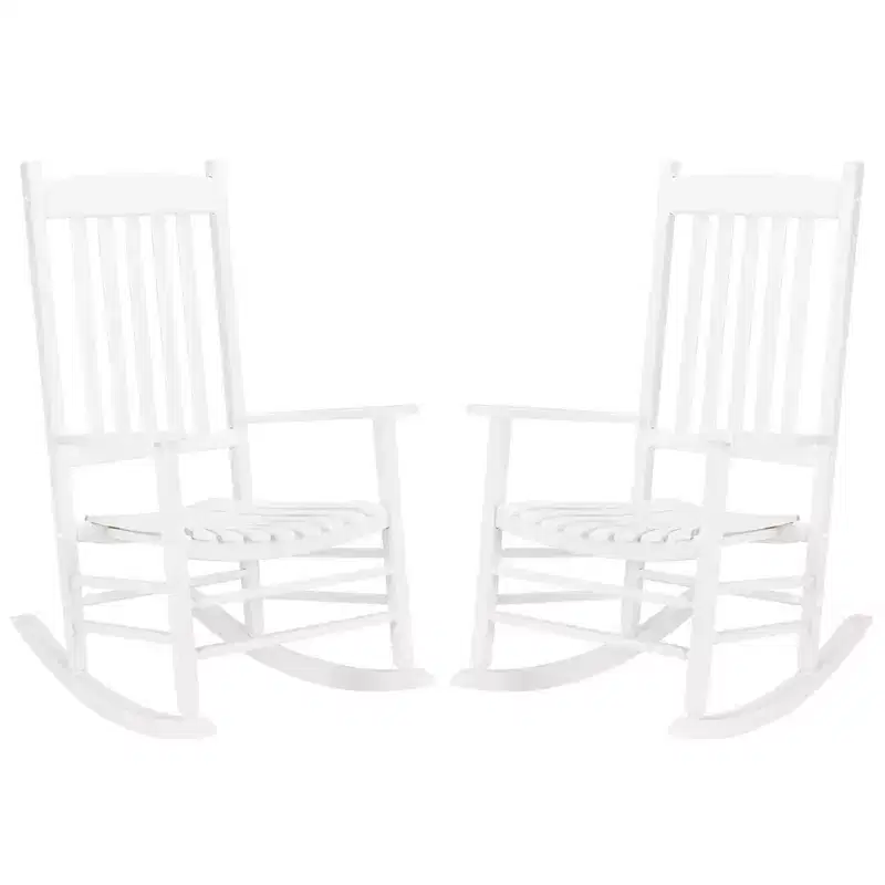Karl Home | Classic Solid Wood Patio Rocking Chair (Set of 2)