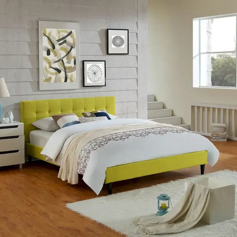 Lucille Upholstered Queen Platform Bed