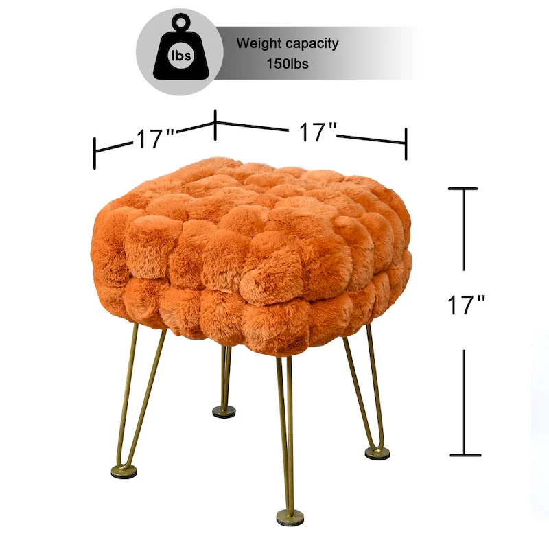 FoxFauxFur Pouf Stool