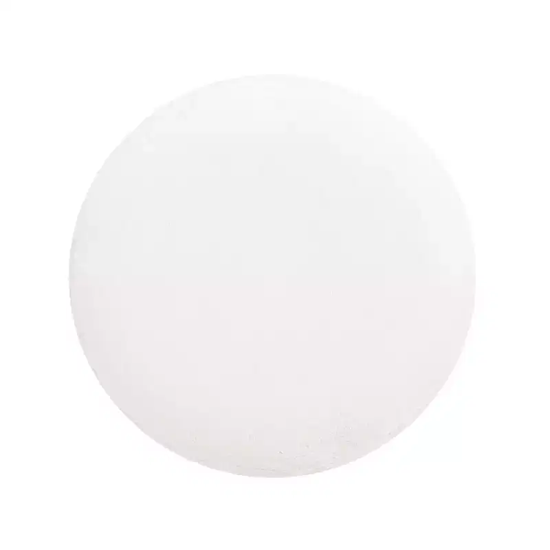 Jennifer Taylor Home Tilly 16.5 Round Fur Upholstered & Burl Pouf Ottoman, Cottontail White Faux Fur