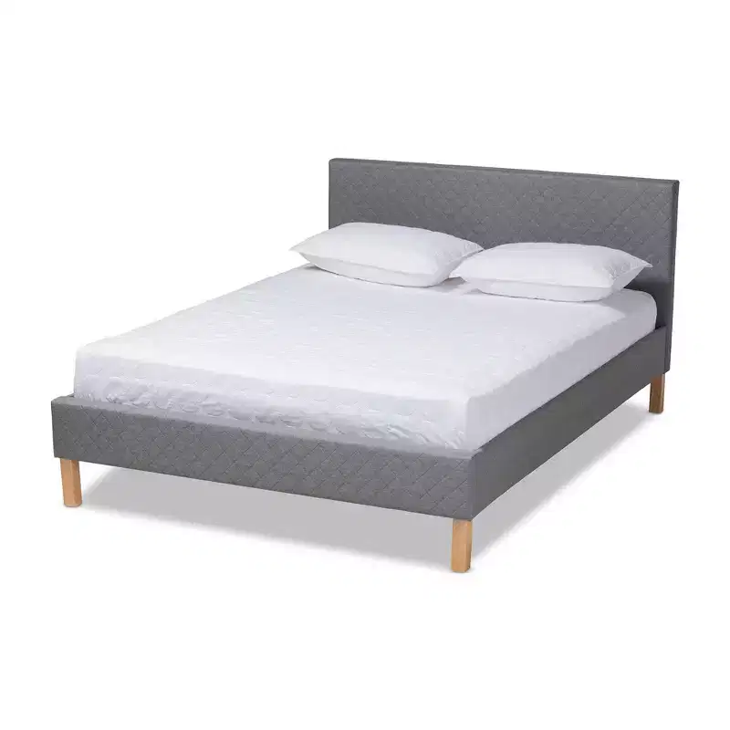 King Aneta Platform Bed Gray - Baxton Studio
