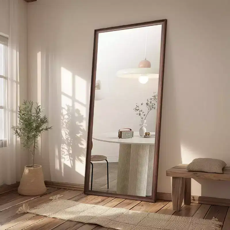 Full Length Wall Mirror with Frame, Modern Full Body Floor Mirror for Bedroom, Dressing Room, Large Standing Mirror-Panipeachy