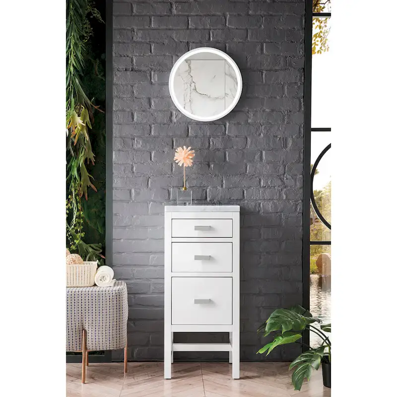 James Martin Vanities Addison 15 Base Cabinet w/ Drawers, Glossy White