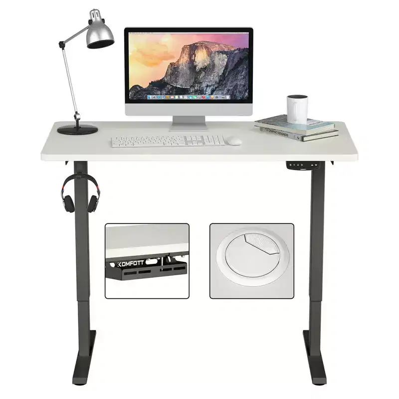 Electric Standing Desk Sit to Stand Height Adjustable Dual Motor White/Black/Grey