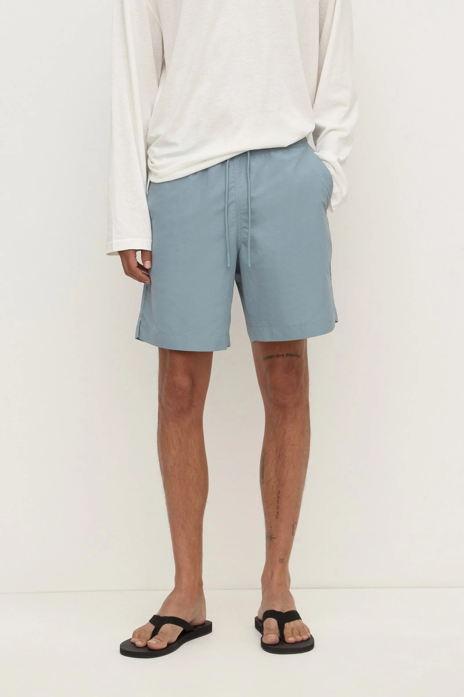 Steel Blue Nylon Swim Short