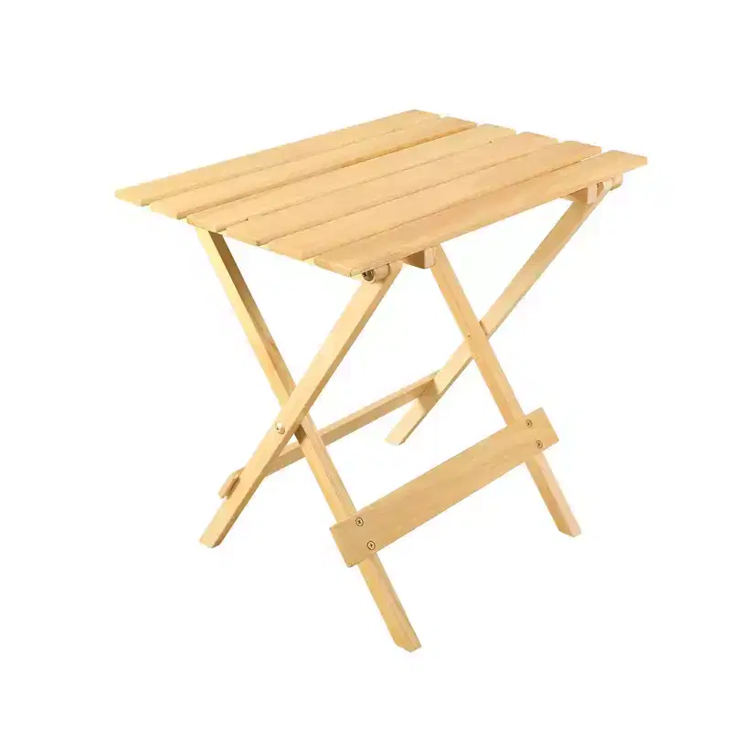 2pc Solid Wood Portable Folding Side Table Set - Flora Home