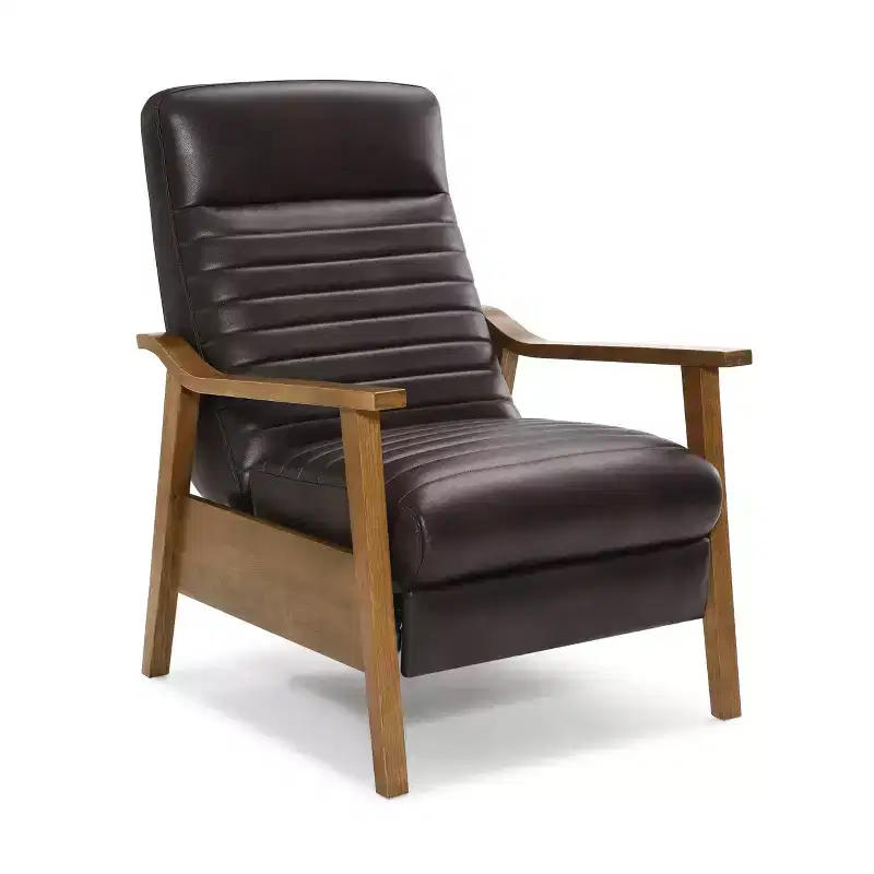 Press-Back Faux Leather Recliner Chair