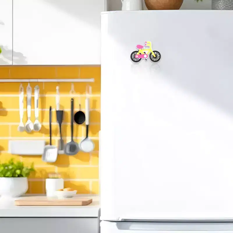 Unique Bargains Magnetic Refrigerator Sticker Yellow 1 Pc