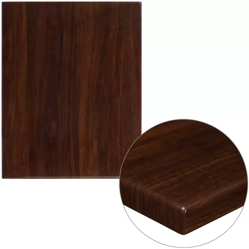 Flash Furniture 24'' x 30'' High-Gloss Resin Table Top with 2'' Thick Drop-Lip