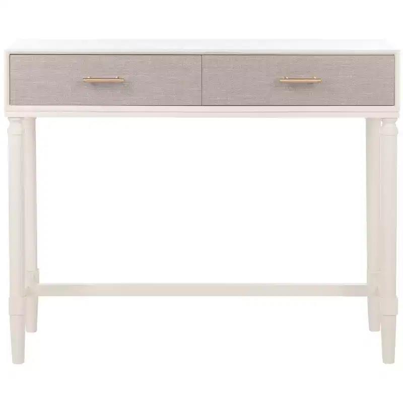 2-Drawer Console Table Pine Frame Transitional Style