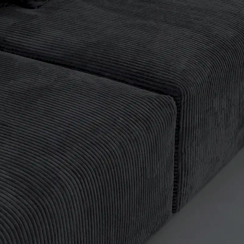 Modern Sectional Couch Sofa with 5 Pillows, Luxurious Modular Sectional Couch with Chaise Ottoman