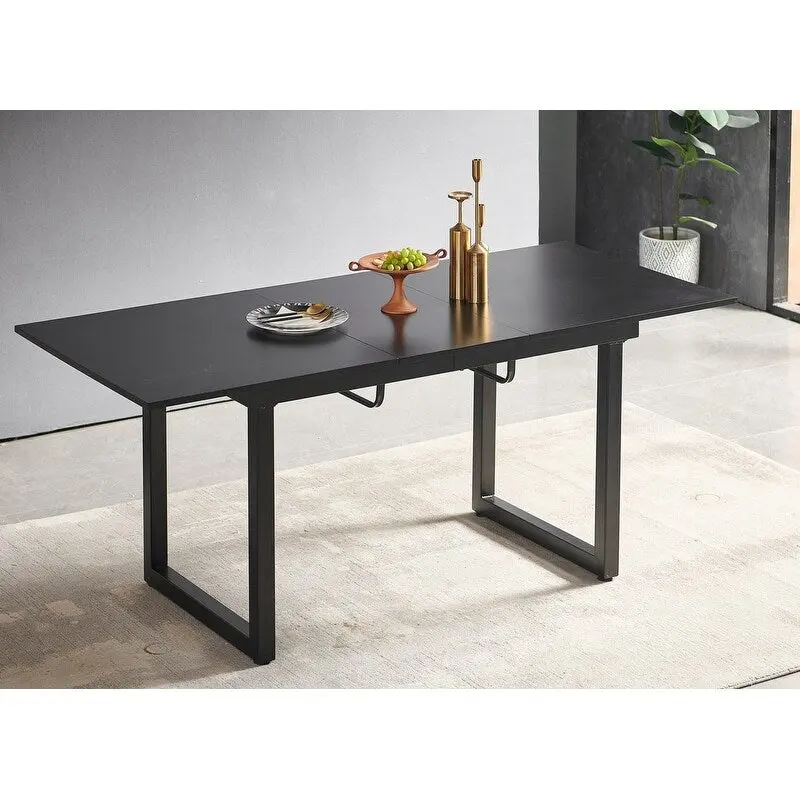 70.86W Square Extendable Dining Table with Metal Leg