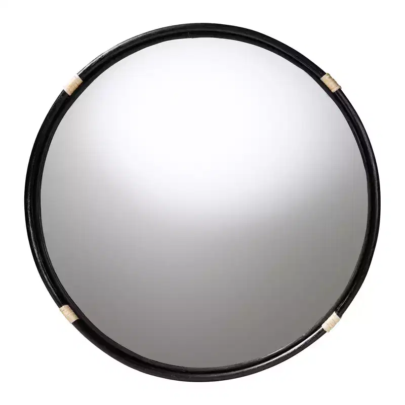 Round Handcrafted Rattan Wall Mirror – Boho Natural Frame, 29.7