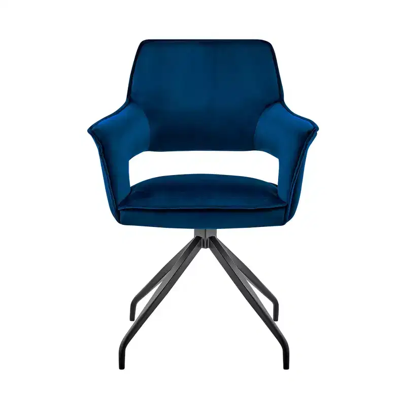 GDFStudio Devora Velvet Upholstered Dining Chair with Wooden Legs
