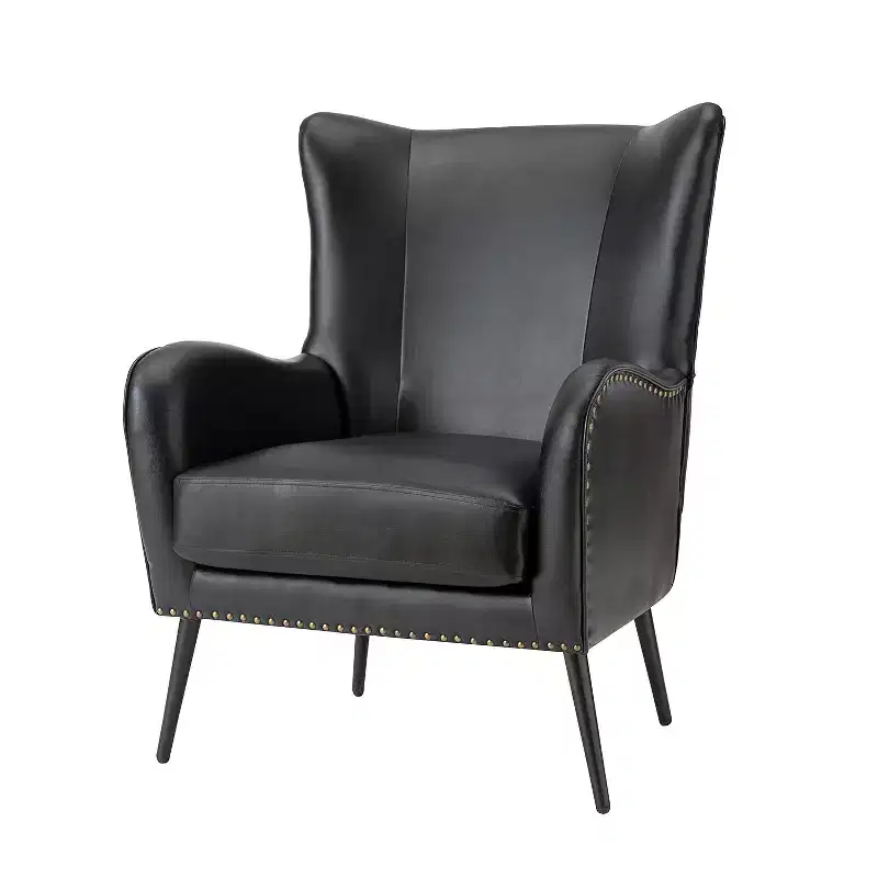 Classic Armchair with Wingback and Nailhead Trim