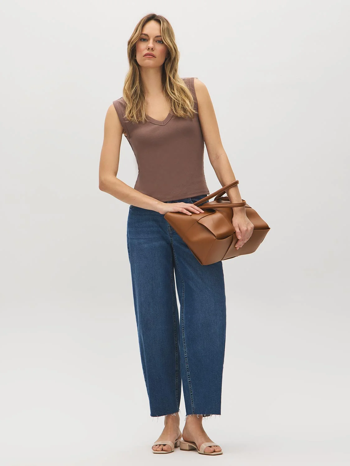 Cotton-Blend Rib Tank Top