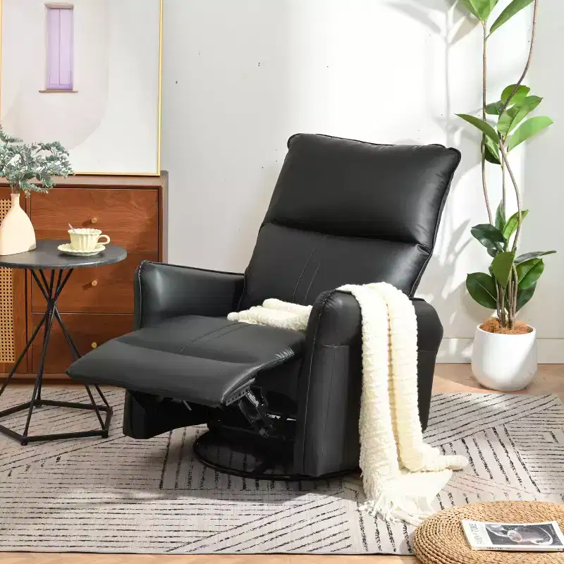 Power Rocking Recliner Chair with 270 Swivel Side Pocket and Electric Adjustment for Living Room