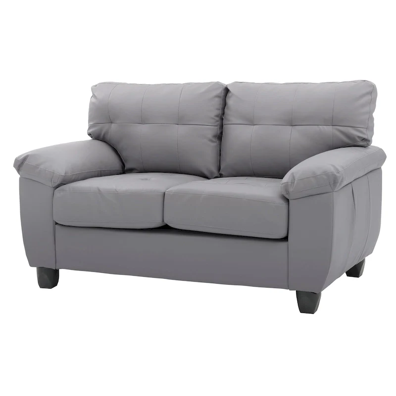 Faux Leather Loveseat