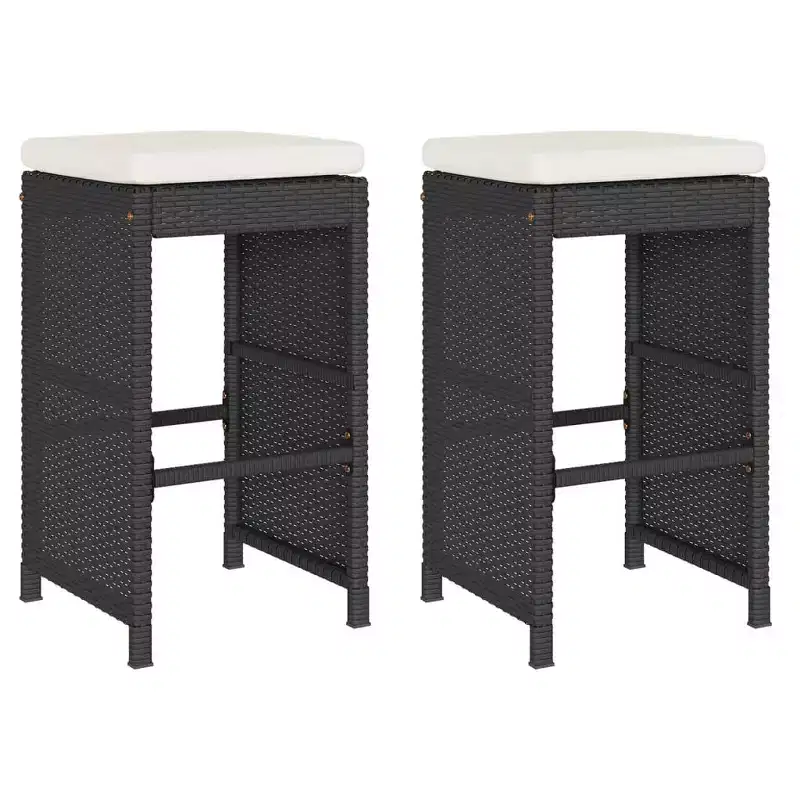 vidaXL Garden Bar Stool Set of 6 PE rattan Standard