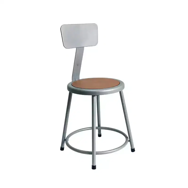 Hampden Furnishings 18 Felix Collection Steel Stool with Backrest Gray