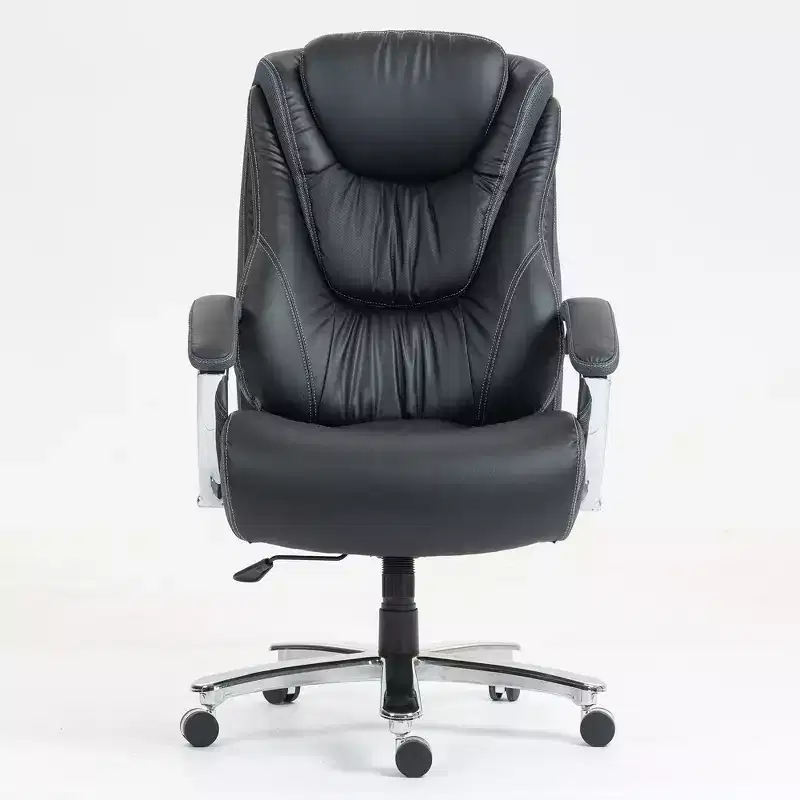 Executive Office Chair with Cotton Surface, Height-Adjustable with High Back and Wheels for Office