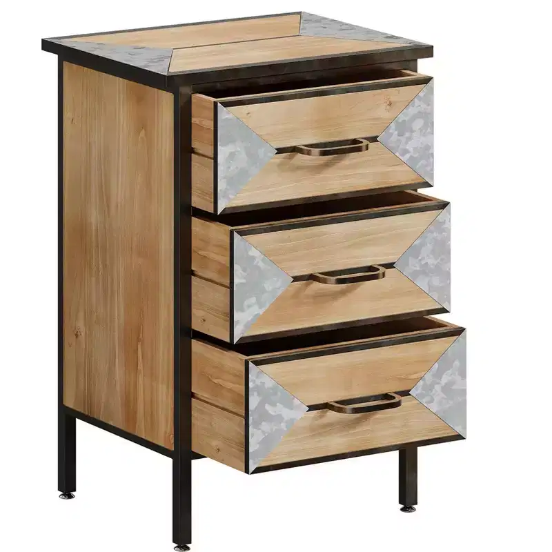 Modern Wooden 3-Drawer Storage Unit, Freestanding Console Table, Multi-Scene Organizer for Entryway, Bedroom, Hallway & More