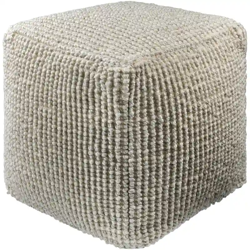 Taupe Woven Pouf – Single Seat