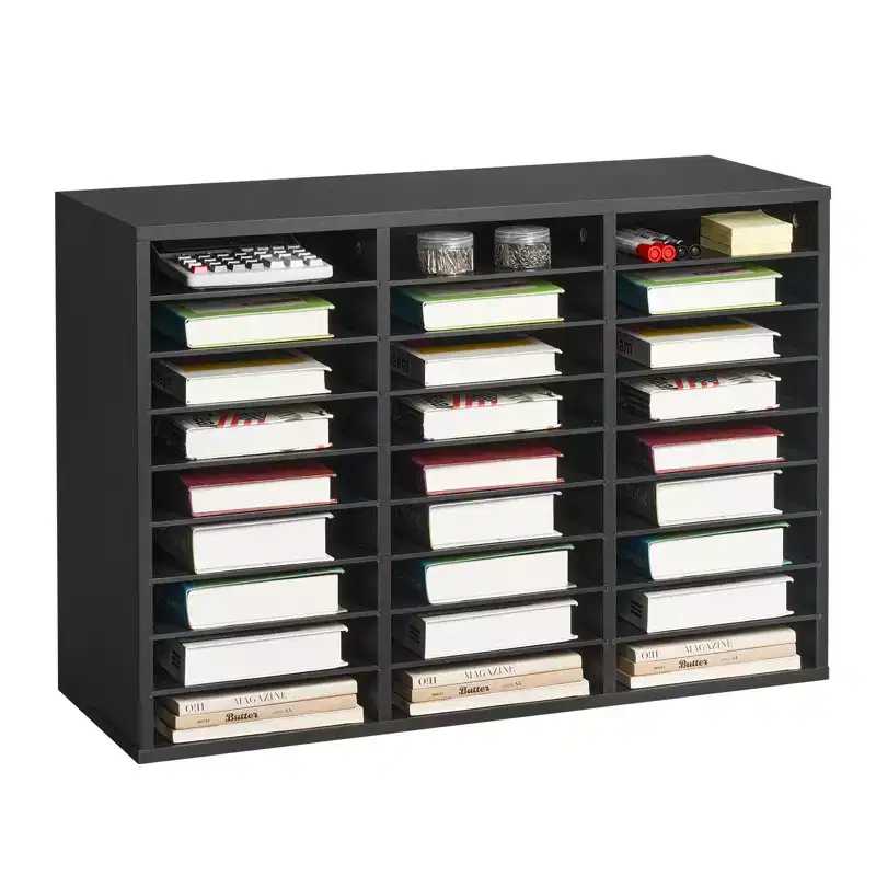 Black 27-Compartment File Organizer, Single-Sided, for 1 Person