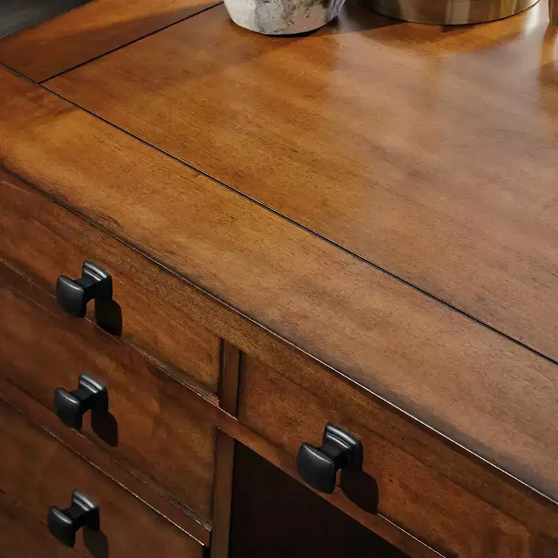Tahoe Executive Pedestal Desk - Aged Maple - Home Styles: Hardwood, Mid-Century Modern Office Furniture
