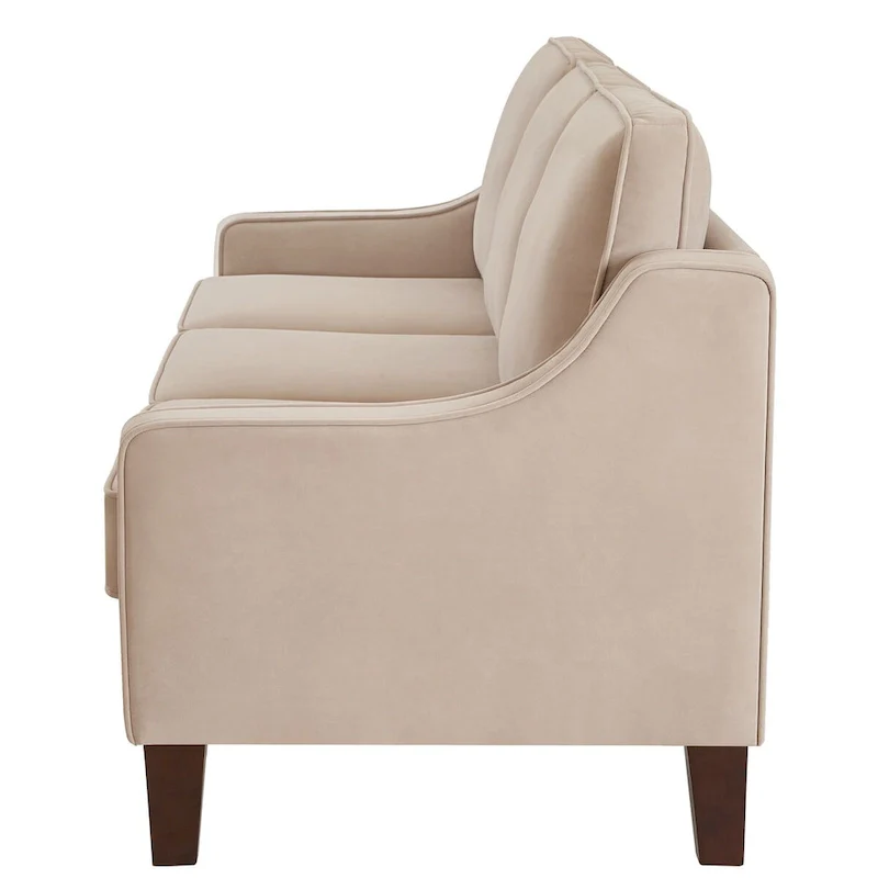 Velvet Loveseat Sofa with Square Arms, 51.5