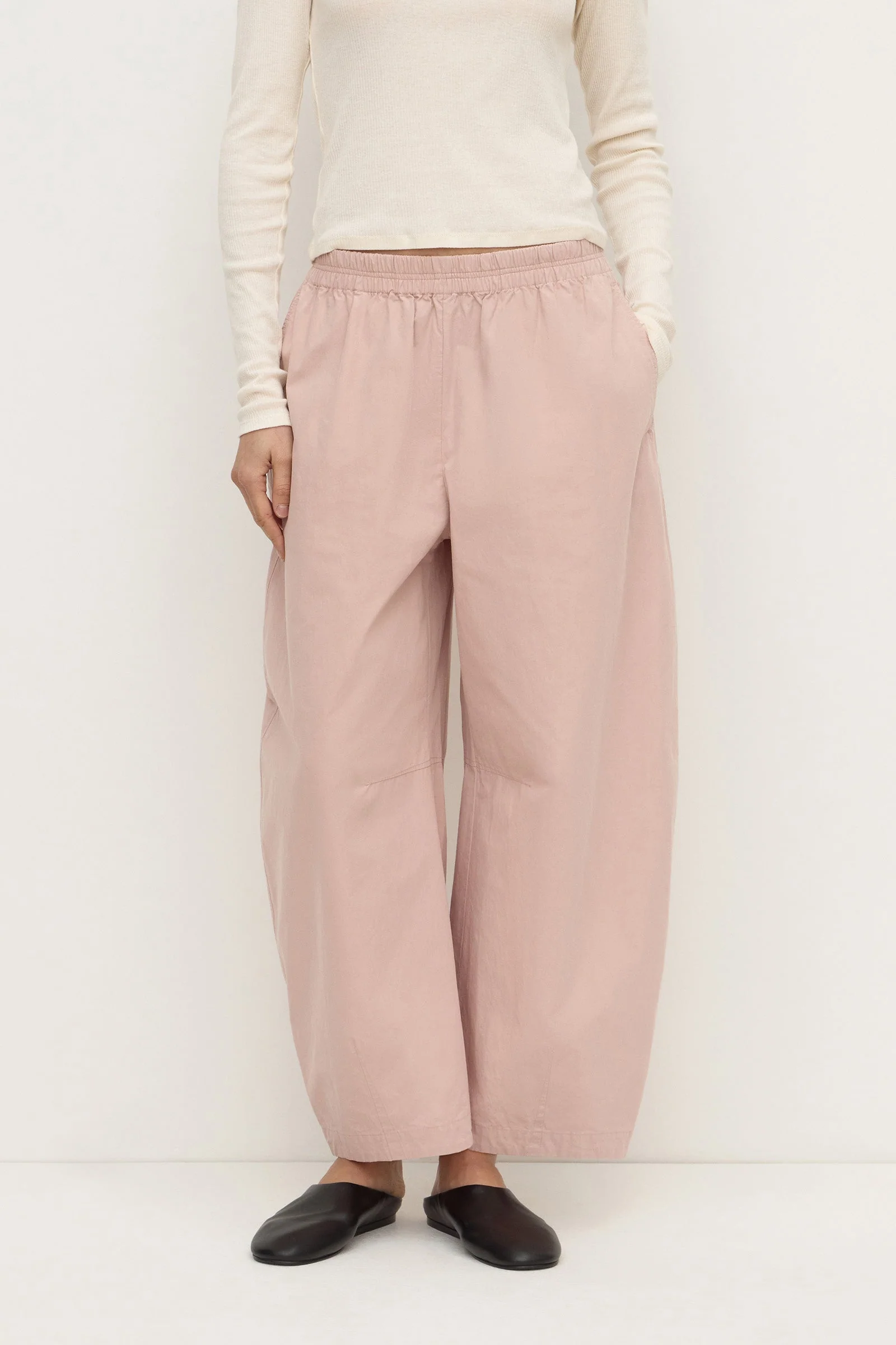 Pink Cotton Voluminous Barrel Leg Pant