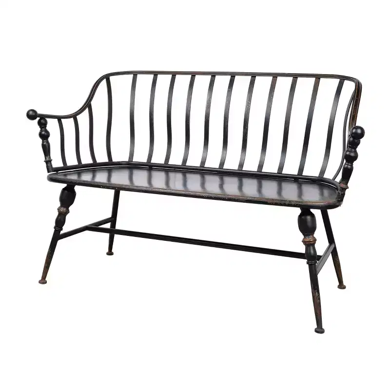 GDFStudio Pellerin 50 Industrial Iron Settee Bench