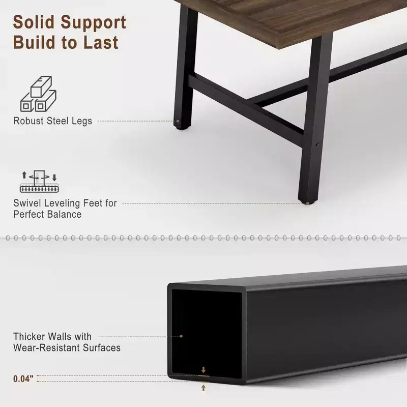 Industrial Computer Desk, Executive Pc Study Home Office Desk, Wood Simple Computer Desk, Writing Desk Computer Table Workstation for Home Office