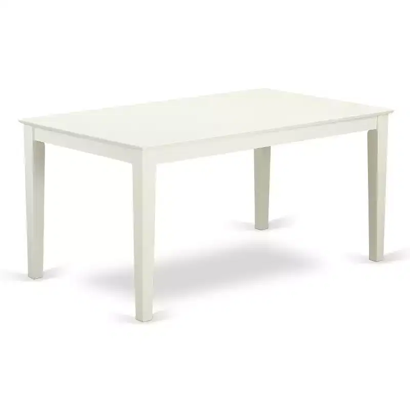 HomeStock 6 Piece Dining Set Modern Linen White