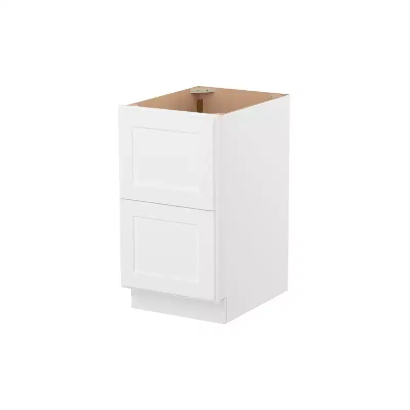 HOMLUX Easy-DIY Shaker White Ready to Assemble Drawer Base Kitchen Cabinet with 2 Drawers