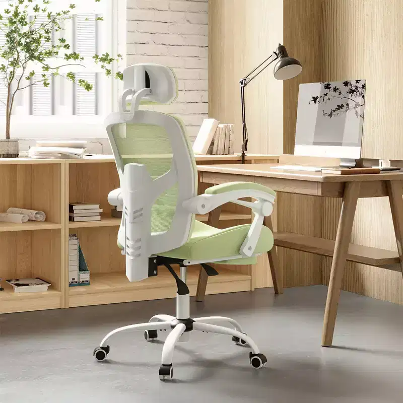 with Retractable Footrest, Lumbar Support Pillow, and Padded Armrests, Ergonomic Swivel Design